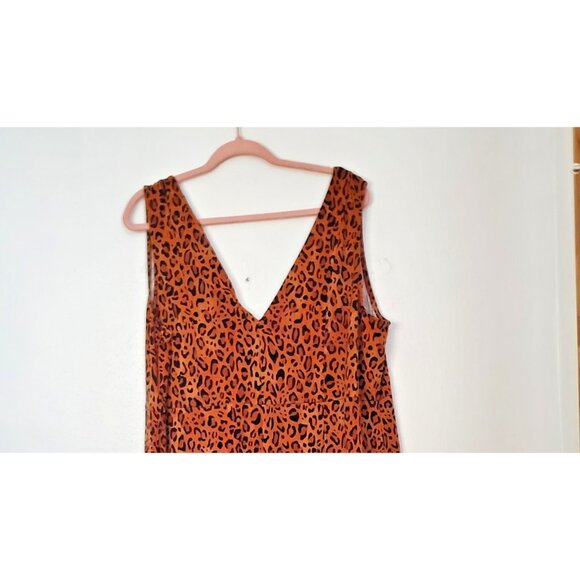 Ava & Viv Sleeveless Midi Animal Print Dress Womens 3X New without tags - Picture 3 of 6